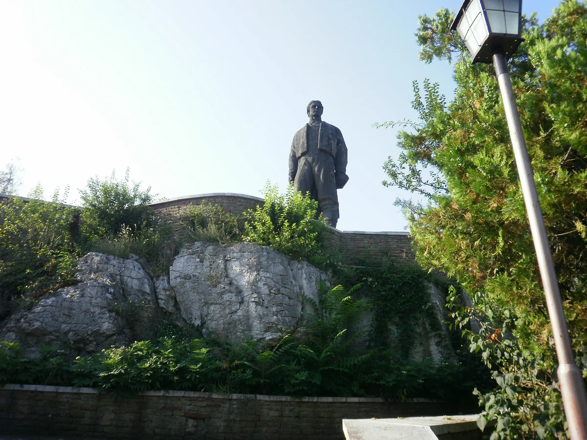 The monumental statue of Vasil Levski overlooking the town of Lovech
